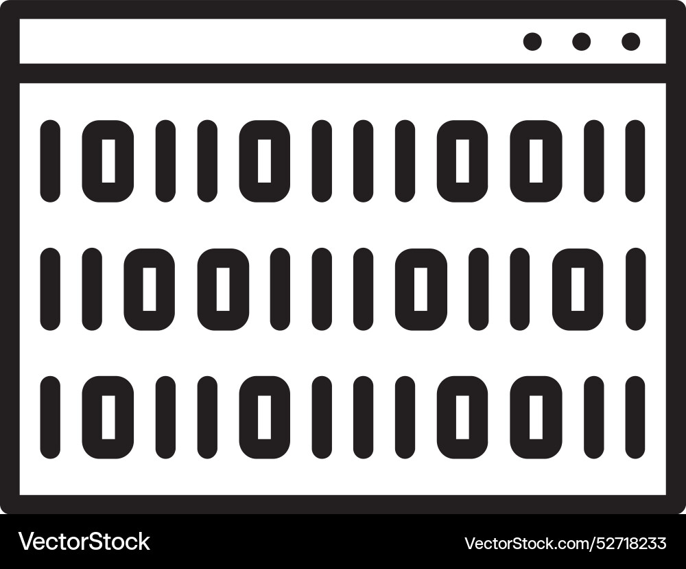 Binary code line icon design Vector Image