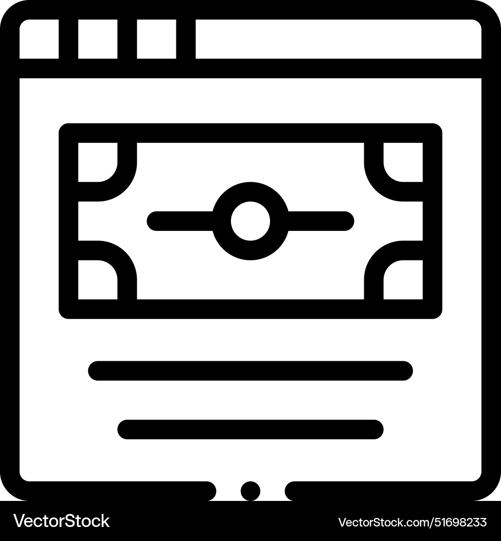 Browser icon thin linear style design isolated Vector Image