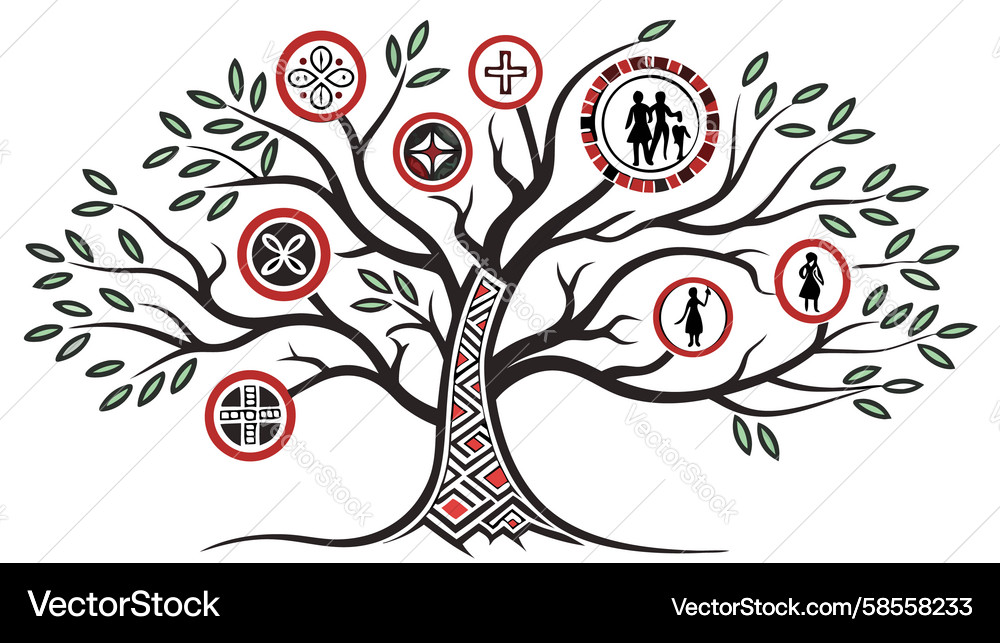 Decision Path Tree with Signs Vector Image