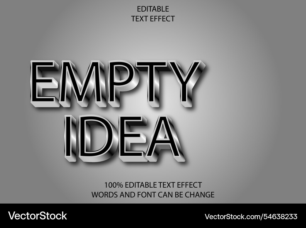 Empty idea editable text effect 3d modern style Empty idea editable text effect 3d modern style vector image