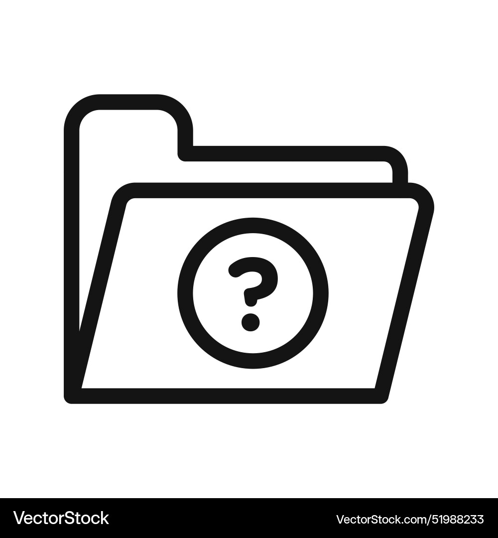 Folder with questionmark icon mark in filled style Folder with questionmark icon mark in filled style Vector Image