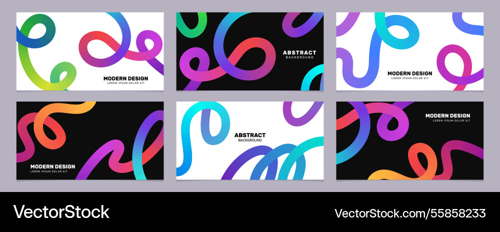 Gradient lines banner abstract blend shape color Vector Image