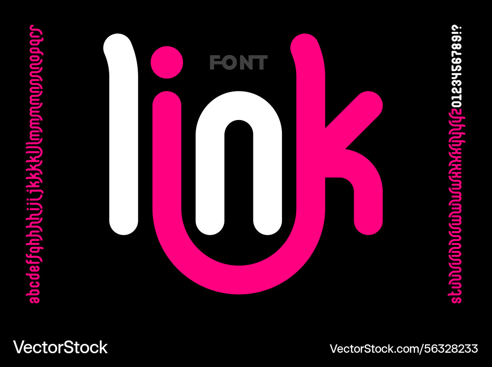 Link single line style font alphabet letters Link single line style font alphabet letters vector image