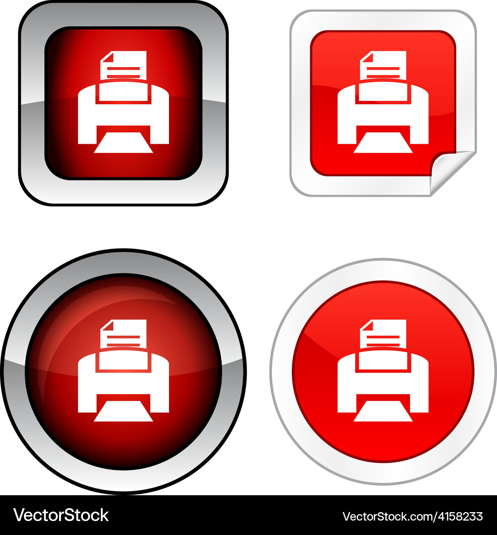 Print button set Vector Image