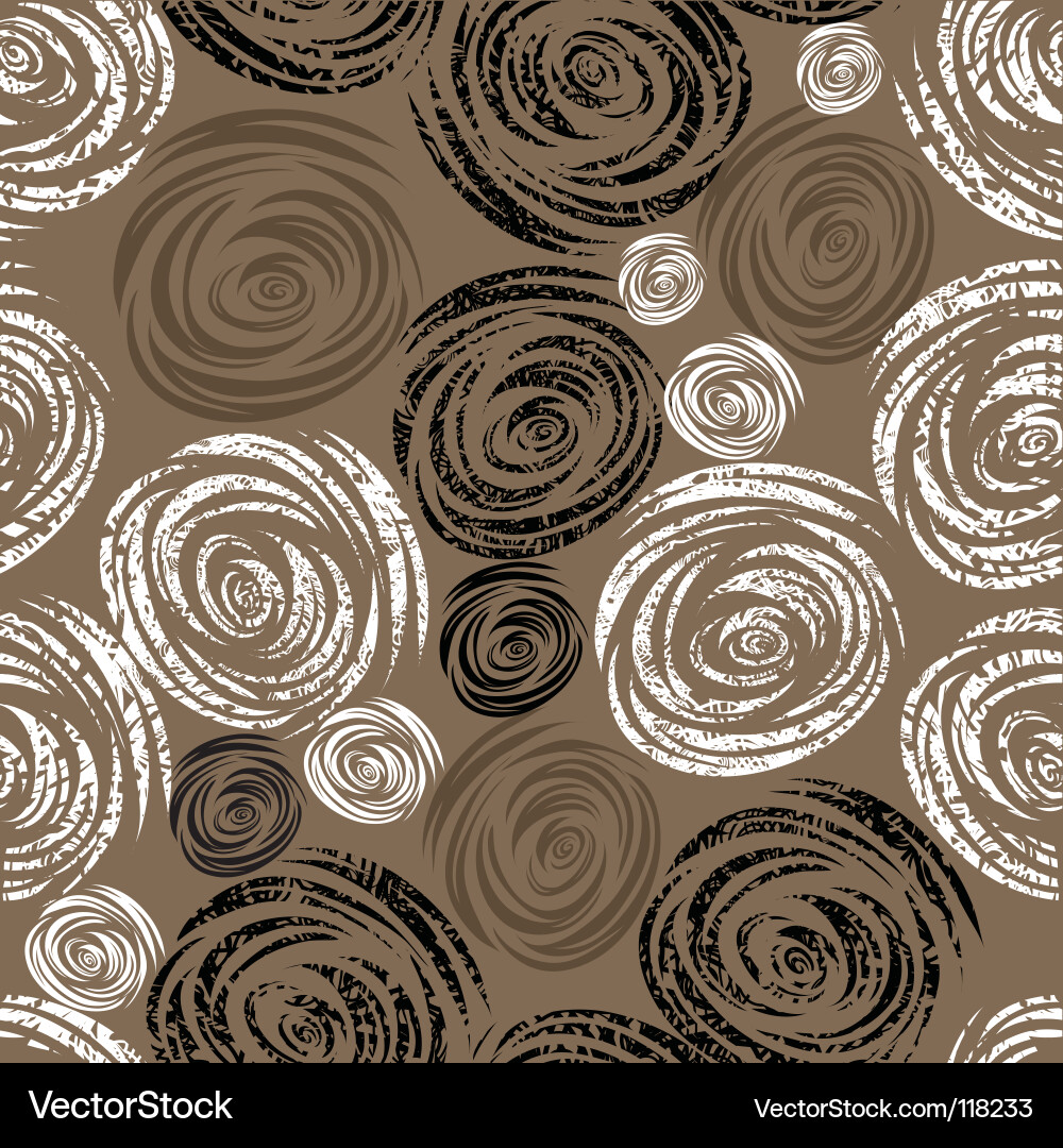 Rose and Curl Seamless Pattern vector image