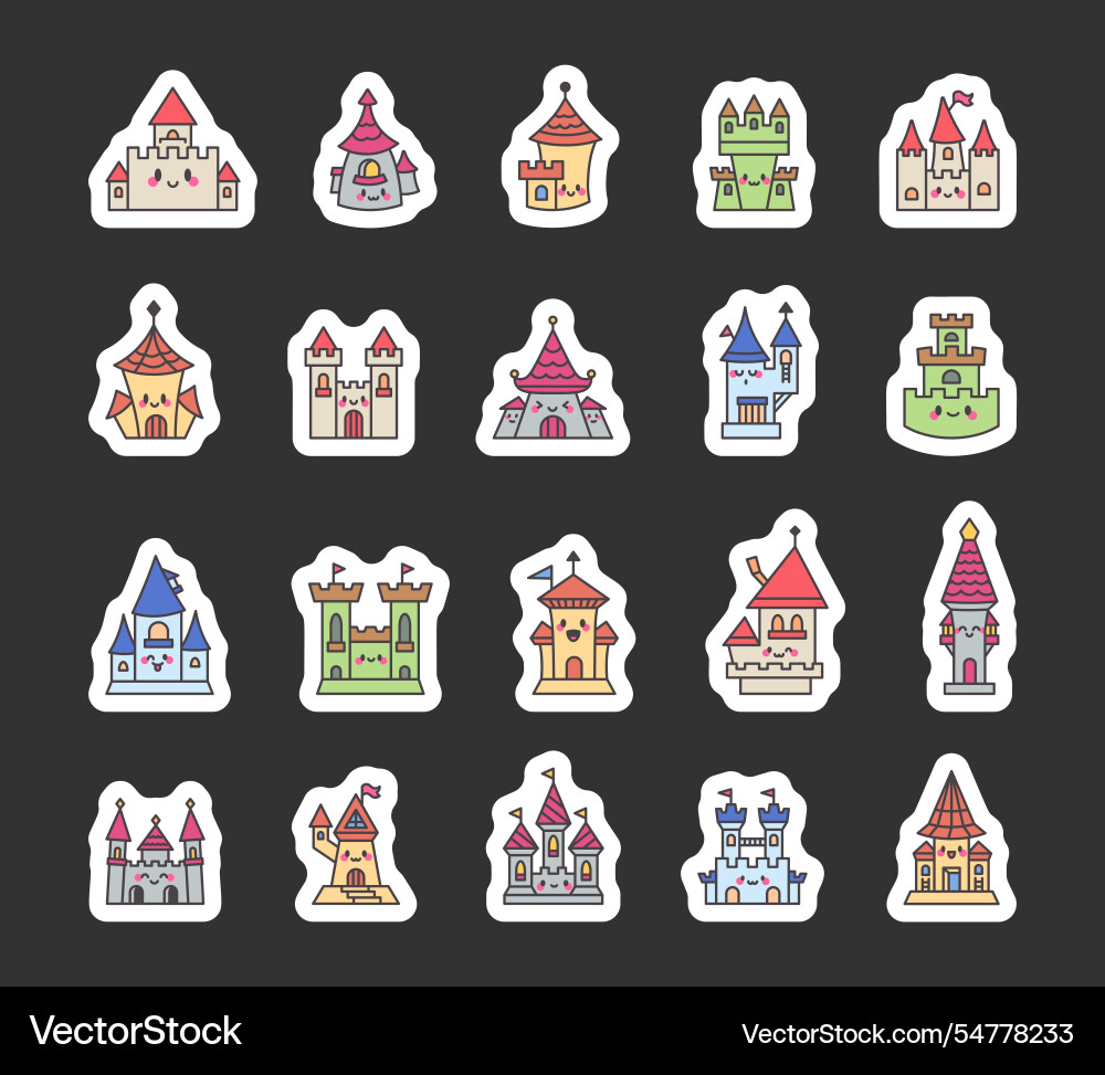 Set of little fortress characters with smiling Vector Image