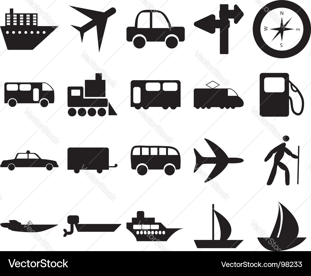 Transportation Icons Set vector image