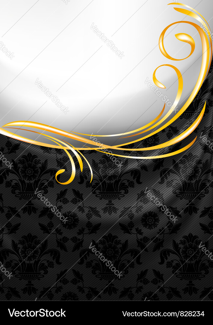 Black Gold Fabric Drapes vector image