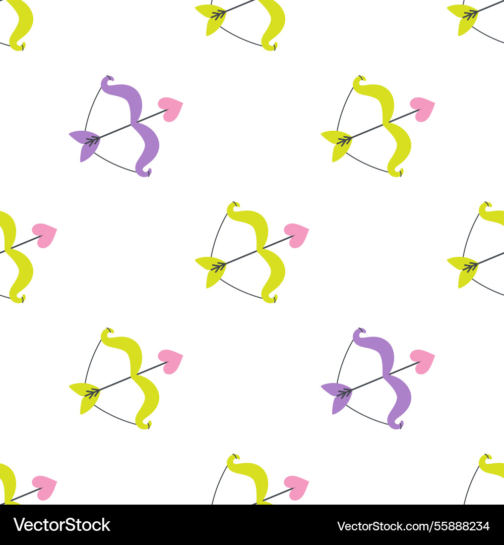 Bow with arrow seamless pattern Vector Image