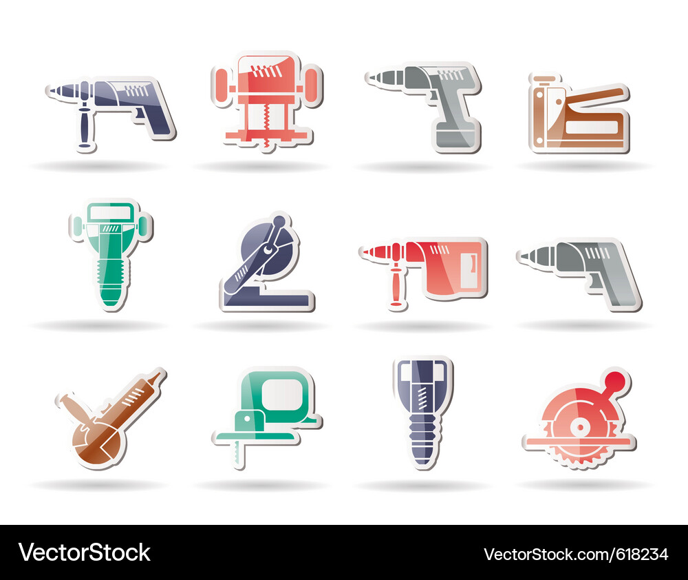 Building and construction tools icons Vector Image