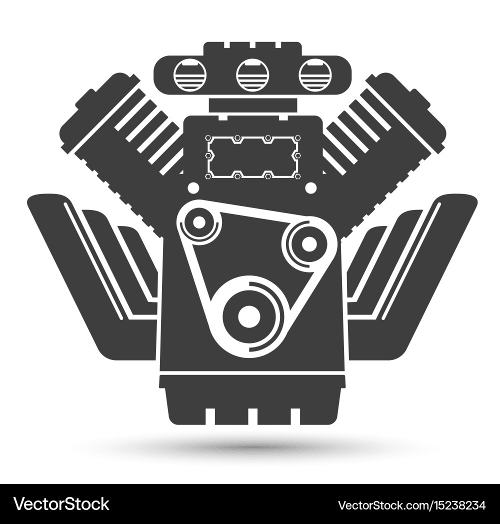 Car powerful engine black symbol Royalty Free Vector Image