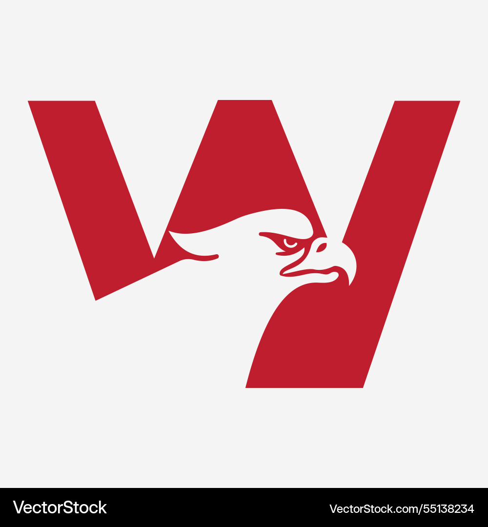 Initial letter w eagle logo eagle head logo Vector Image