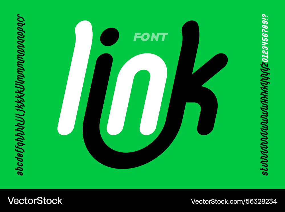 Link single line style font alphabet letters Link single line style font alphabet letters vector image