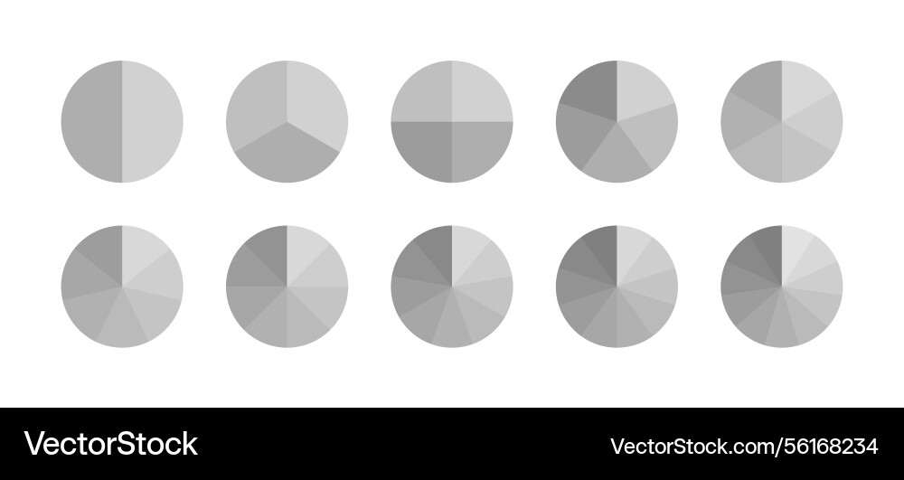 Monochrom circular structure chart pie diagram Monochrom circular structure chart pie diagram vector image