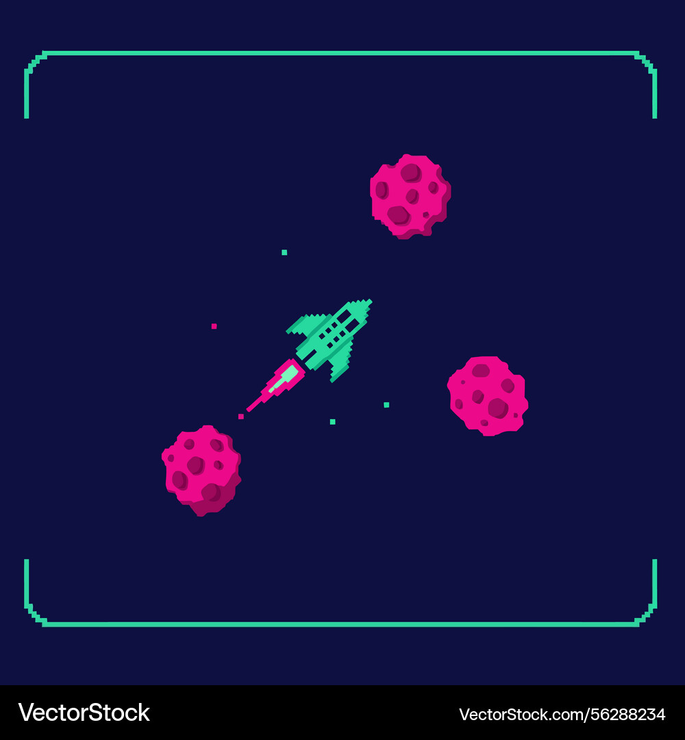 Retro style spaceship navigating through pink Retro style spaceship navigating through pink vector image
