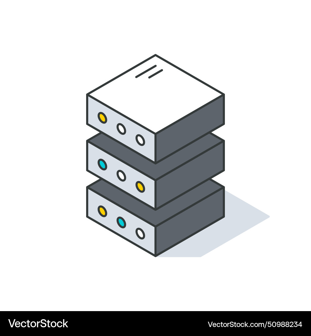 Server rack or tower unit of data center Server rack or tower unit of data center vector image