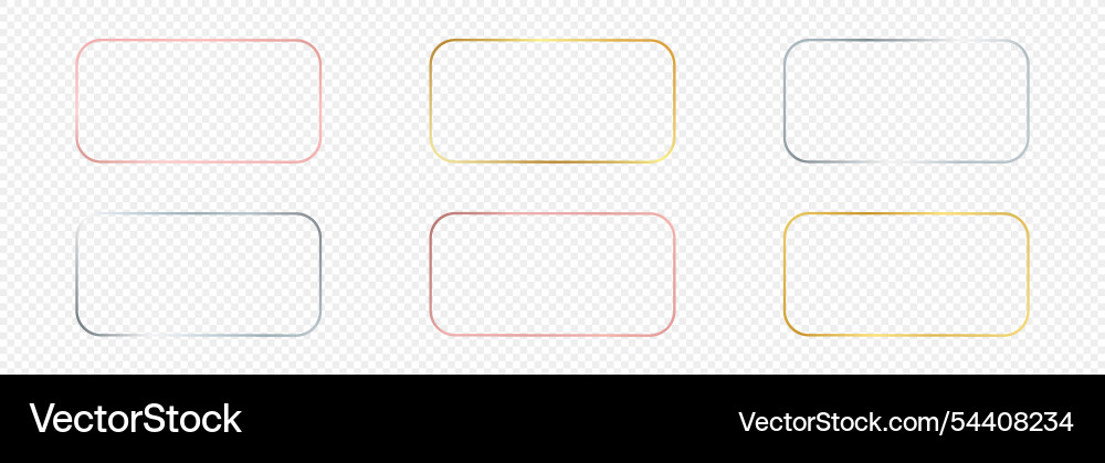 Set of six rounded rectangular frames Set of six rounded rectangular frames vector image