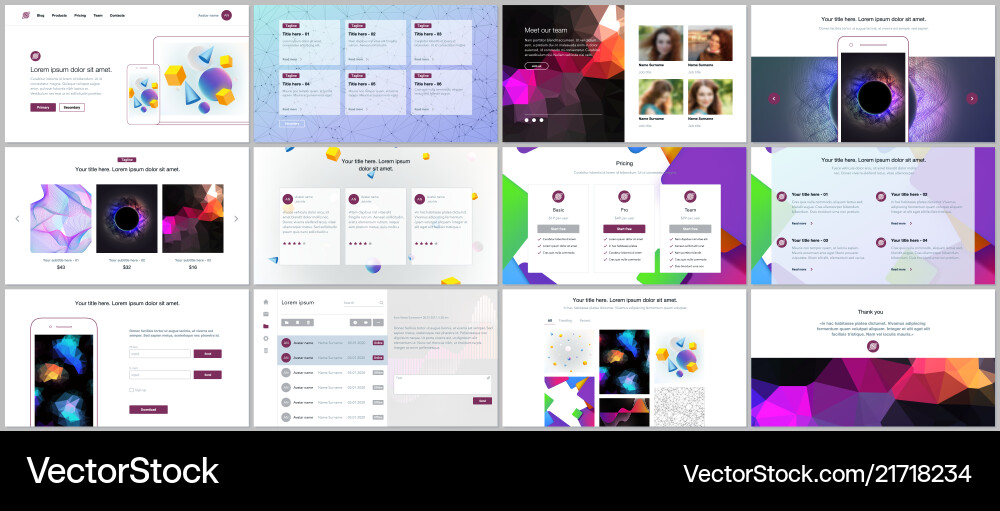 Templates for website design minimal vector image