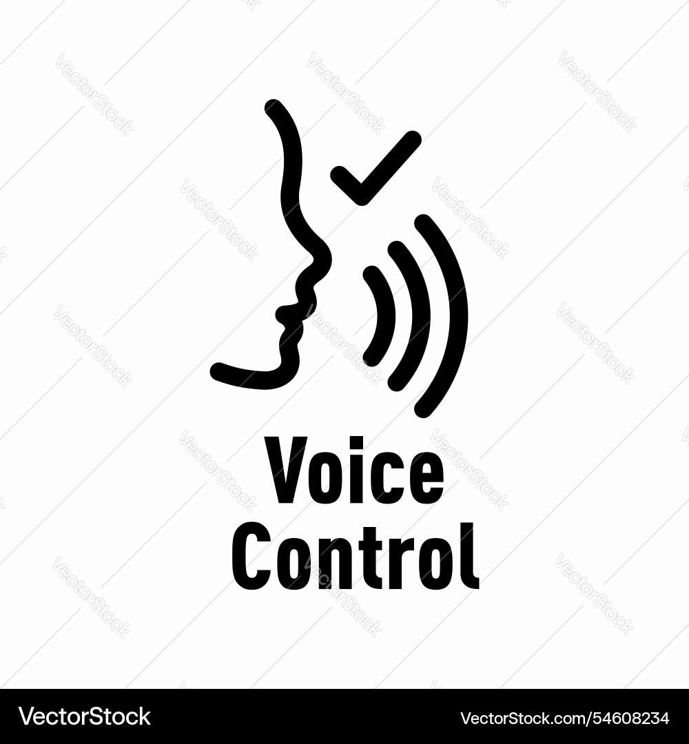 Voice control information sign Royalty Free Vector Image