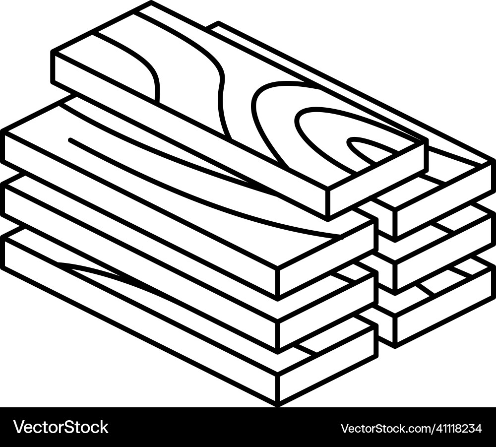 Wood plank icon wooden board stack floor Wood plank icon wooden board stack floor vector image