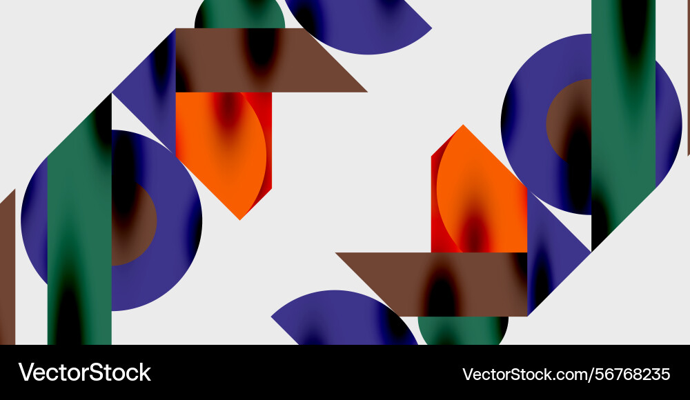 Abstract composition geometric shapes overlap Vector Image