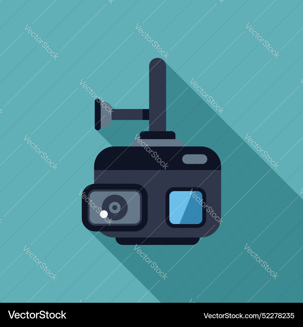 Action camera recording with external microphone Action camera recording with external microphone Vector Image