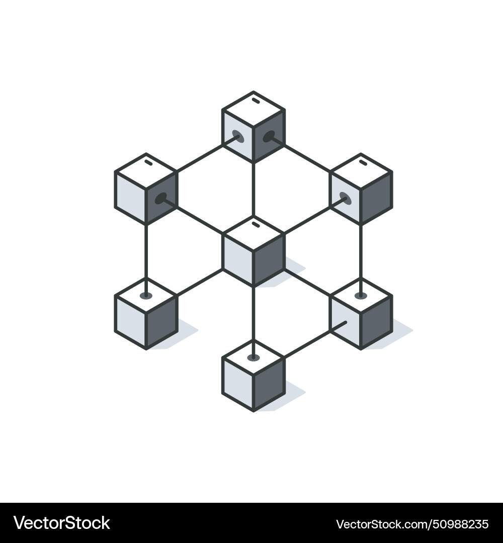 Blockchain isometric icon block validation Blockchain isometric icon block validation vector image