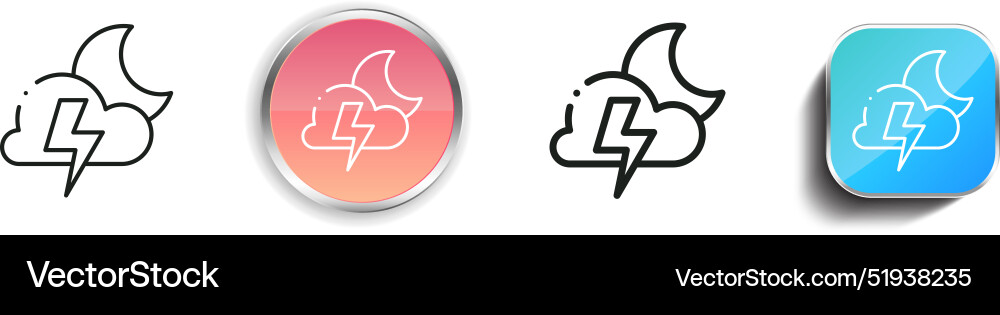 Bolt icon thin linear regular and button style vector image