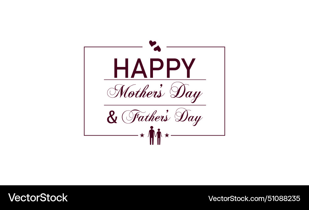 Celebrate mom and dad with chic text art Vector Image