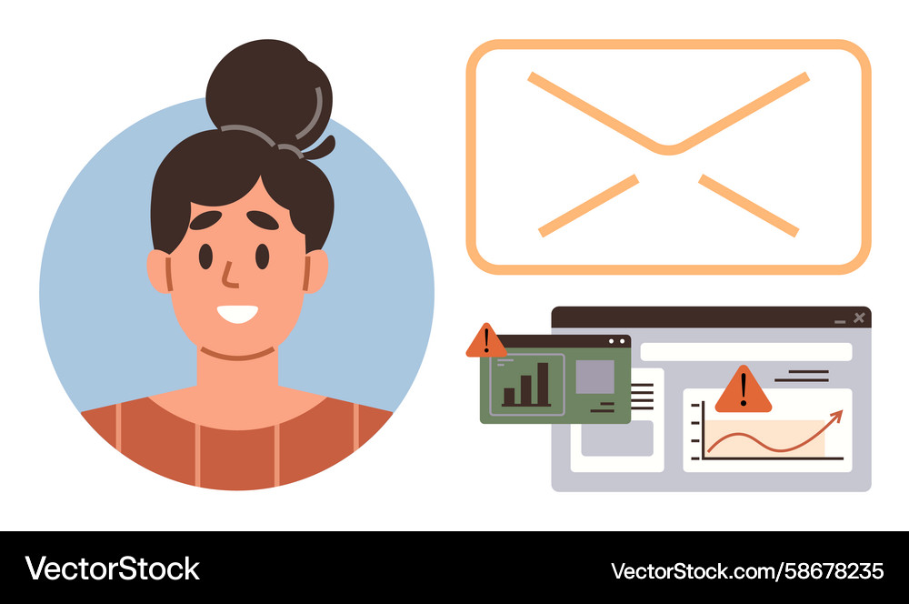 Email Alerts & Data Monitoring Vector Image