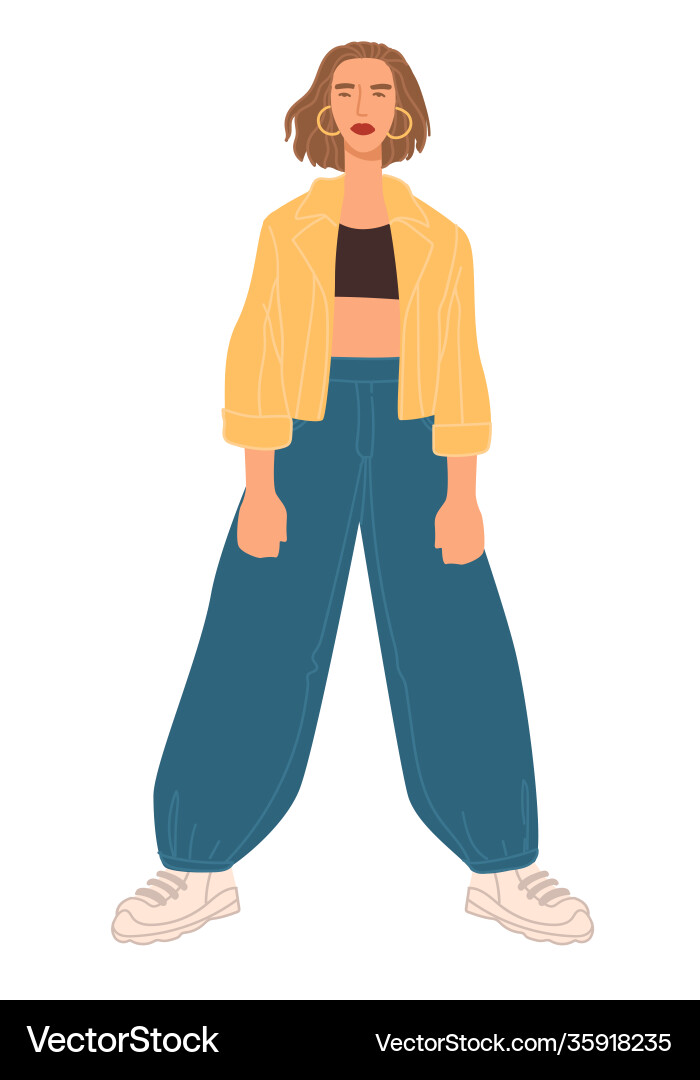 Fashionable look teenager model with outfit Fashionable look teenager model with outfit vector image
