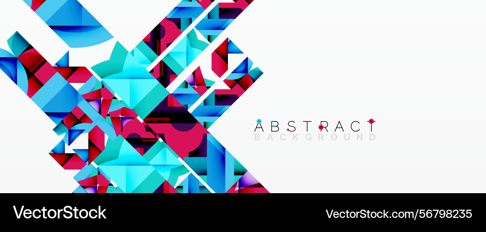 Geometric shapes overlap creating vibrant Vector Image