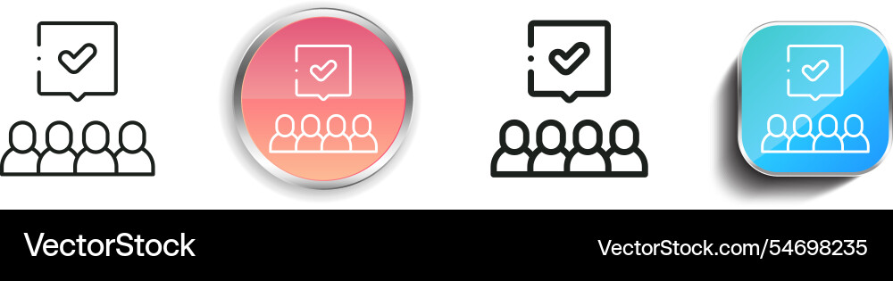 Group icon thin linear regular and button style vector image