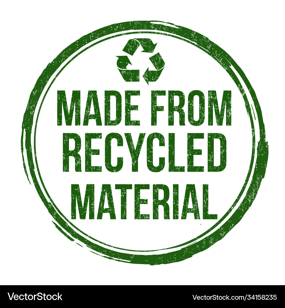 Made from recycled material sign or stamp Vector Image