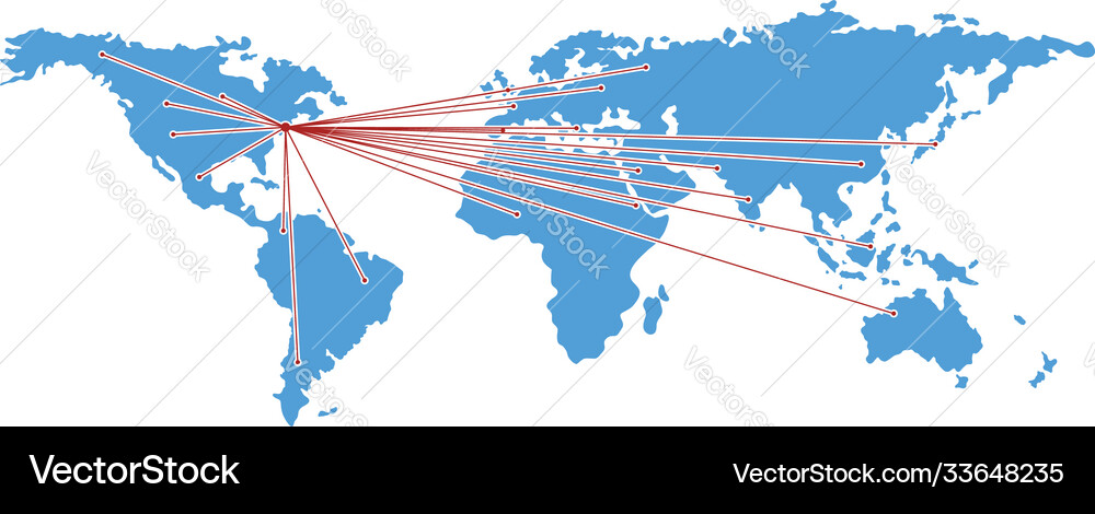 Map with directions to all part world Map with directions to all part world vector image