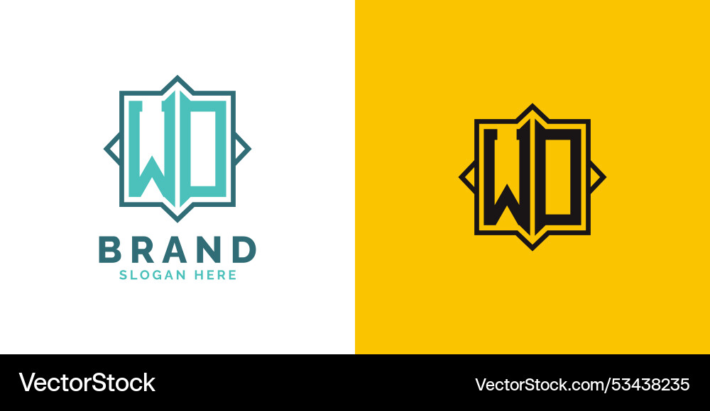  Foto zu Modern wo monogram logo design initial letter wo Vector Image 