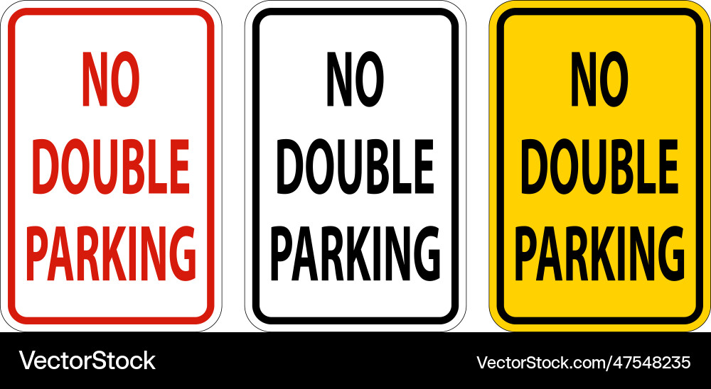 no-double-parking-sign-on-white-background-vector-image