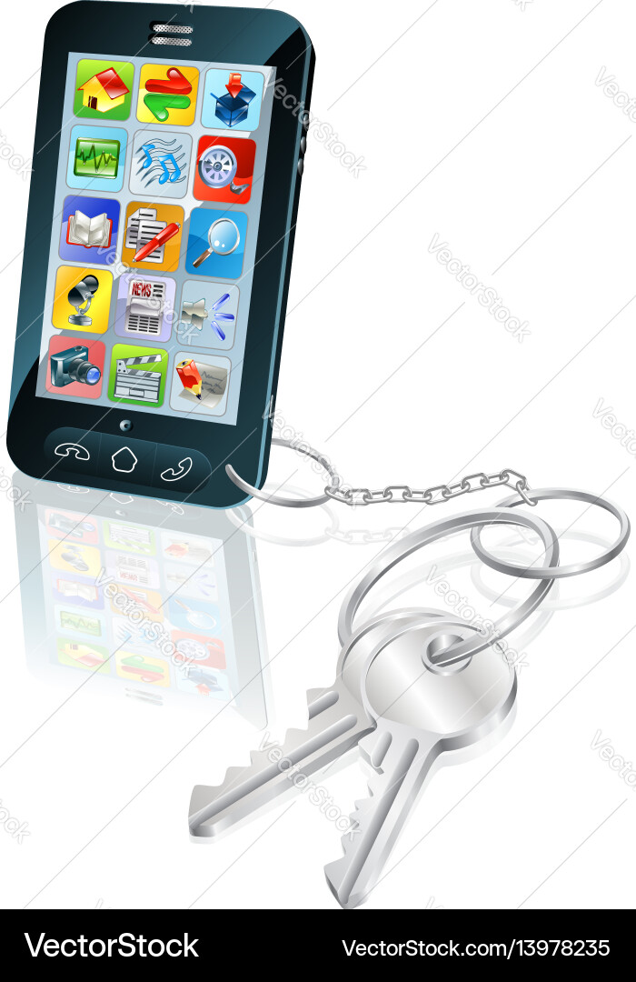 Phone access security keys concept Phone access security keys concept vector image