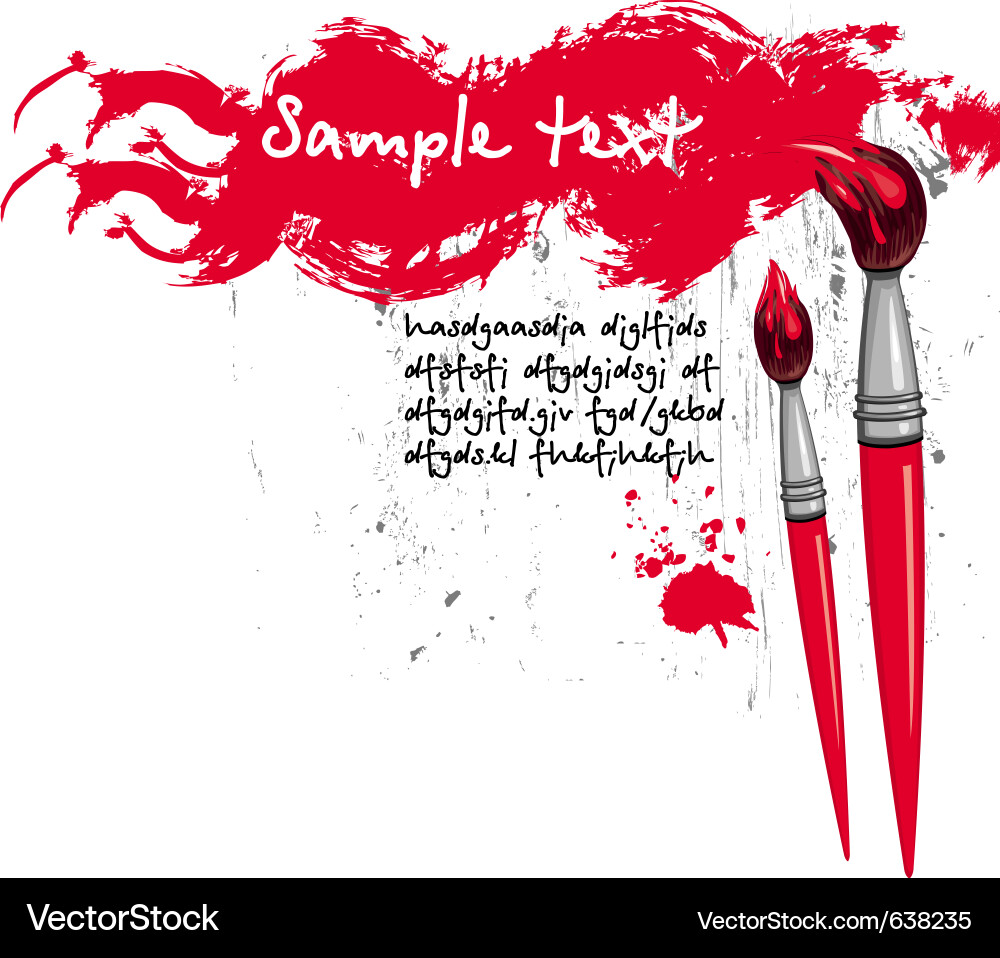 Red Brush Splatter Background Vector Image