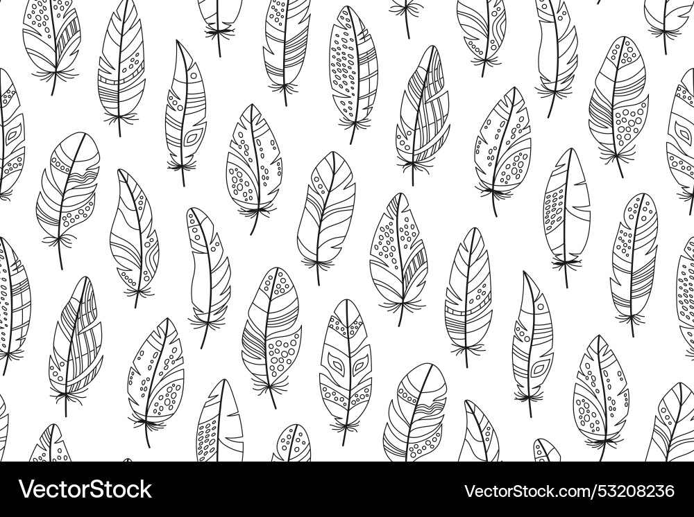 Bird feathers seamless pattern abstract boundless Bird feathers seamless pattern abstract boundless vector image