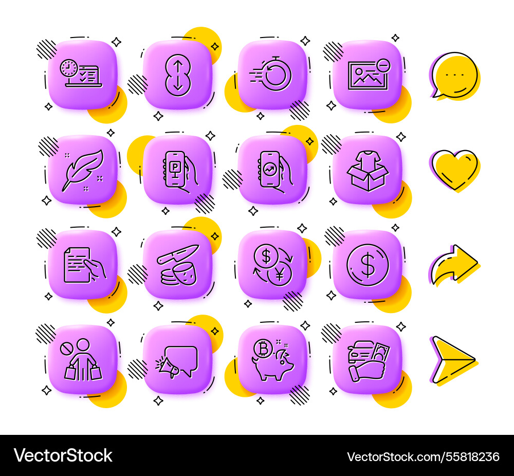 Bitcoin coin online test and swipe up line icons Bitcoin coin online test and swipe up line icons Vector Image