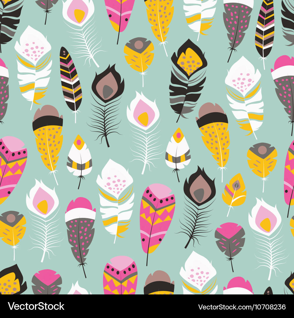 Bohemian Feather Pattern vector image
