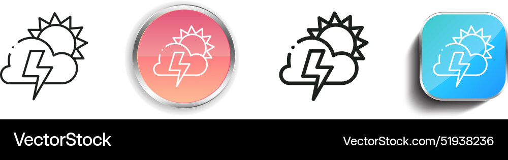 Bolt icon thin linear regular and button style vector image