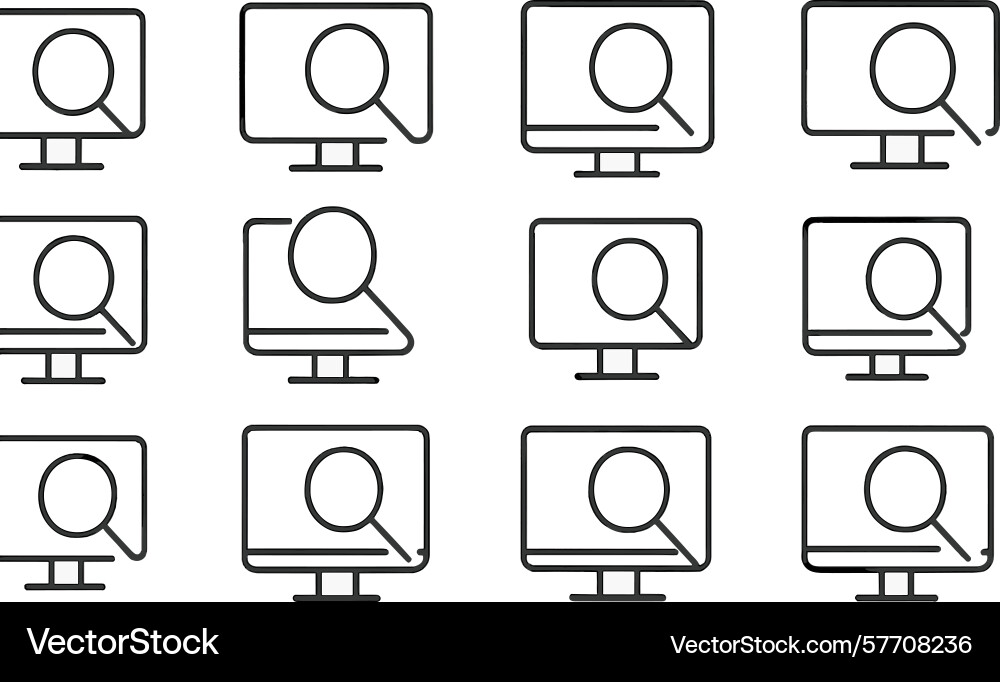 Digital search icons arranged in a grid pattern Digital search icons arranged in a grid pattern vector image