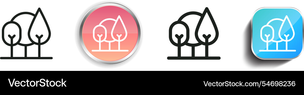 Grove icon thin linear regular and button style vector image