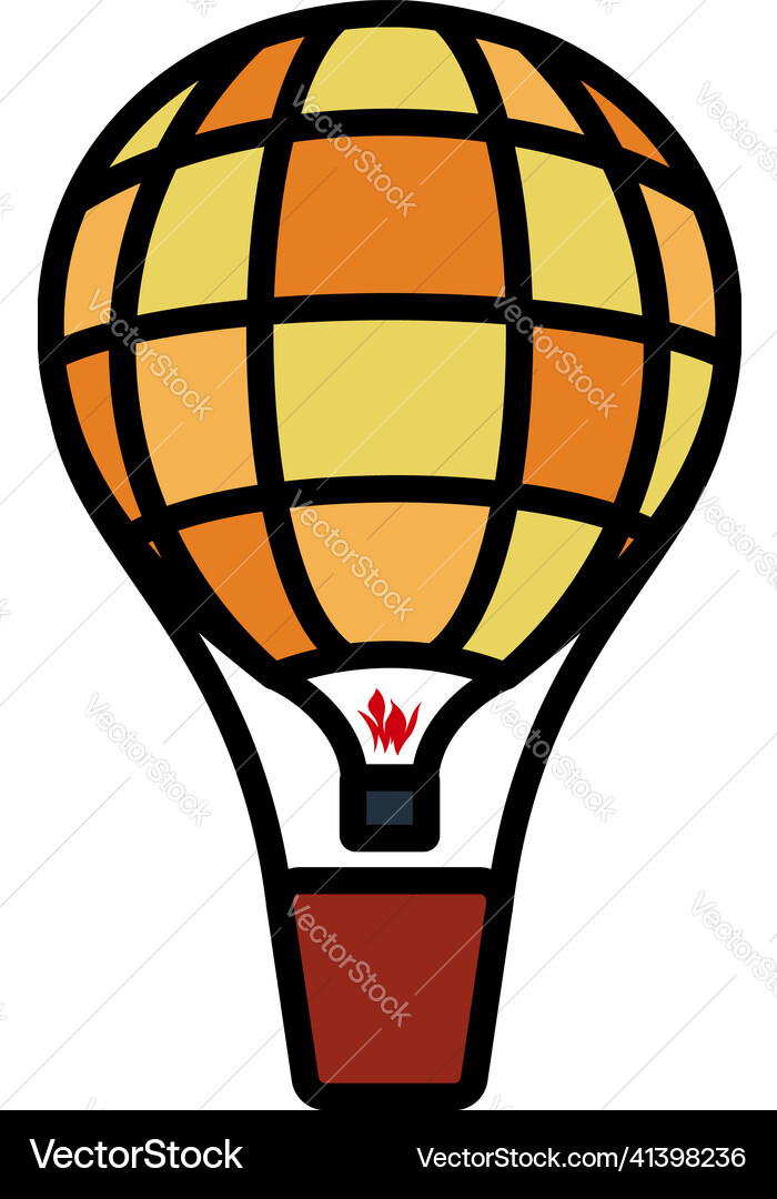 Ikone des Heißluftballons Ikone des Heißluftballons vektorbild