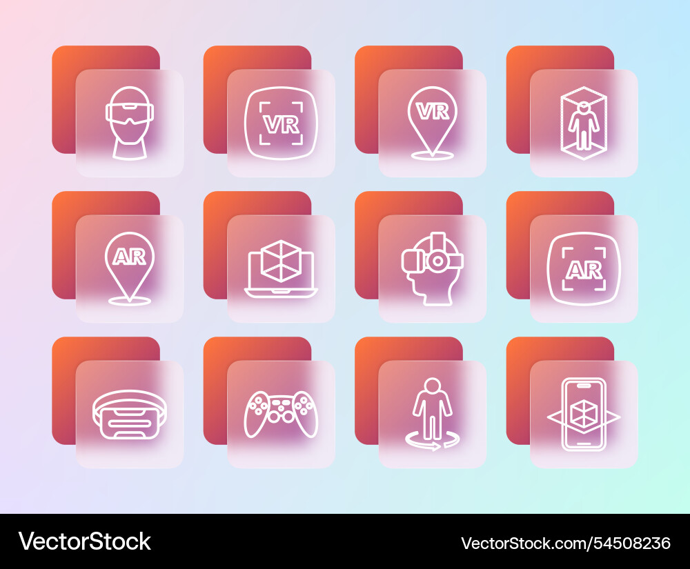 Set line 3d modeling gamepad virtual reality Set line 3d modeling gamepad virtual reality vector image