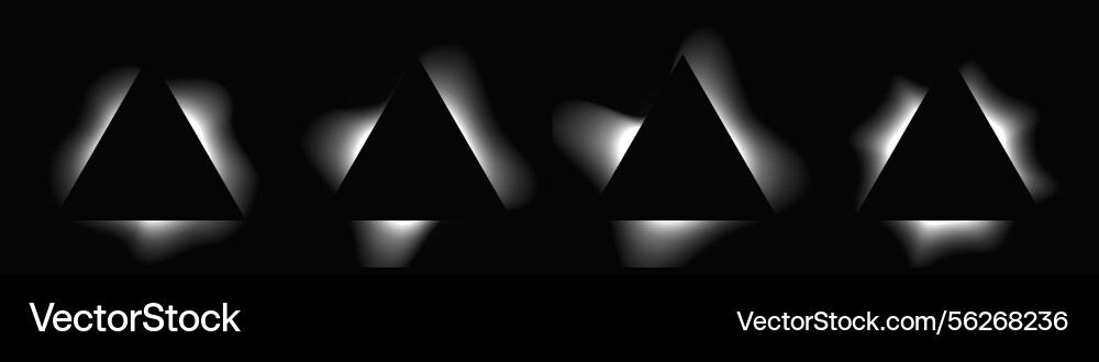 Set of triangle illuminate light frames Set of triangle illuminate light frames vector image