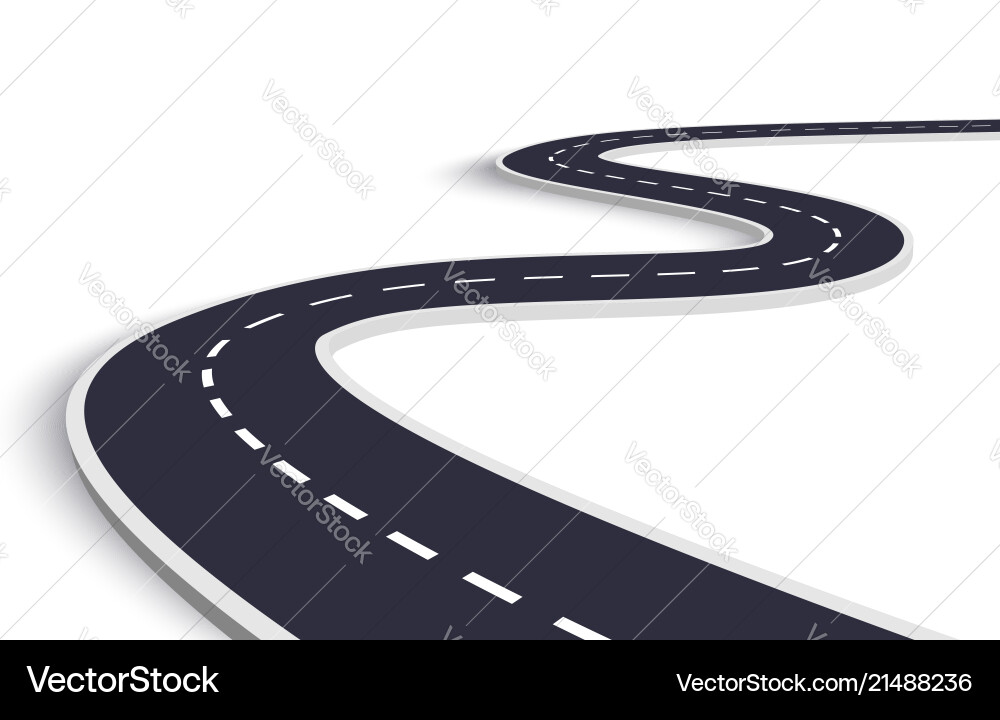 Winding road on a white isolated background Winding road on a white isolated background vector image