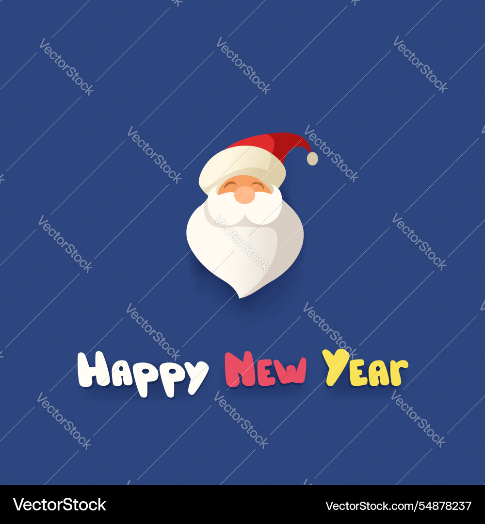 A happy new year with santa face vector image